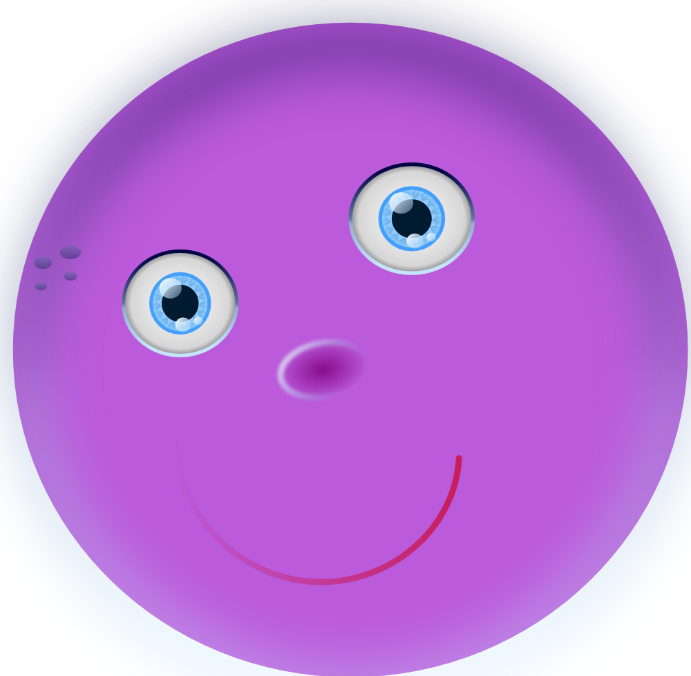 Round Purple Face Clipart (1000x978), Png Download