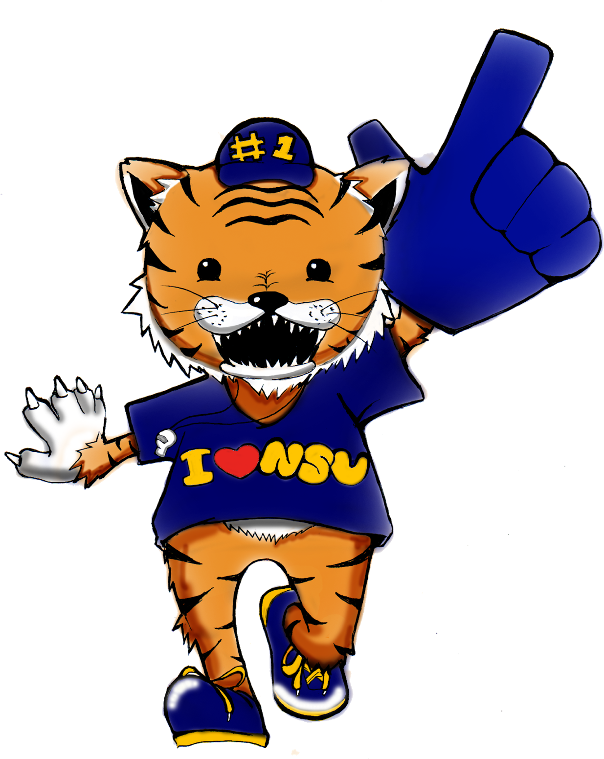 Tiger Bob [nsu Scuaa Mascot] Clipart (1352x1600), Png Download