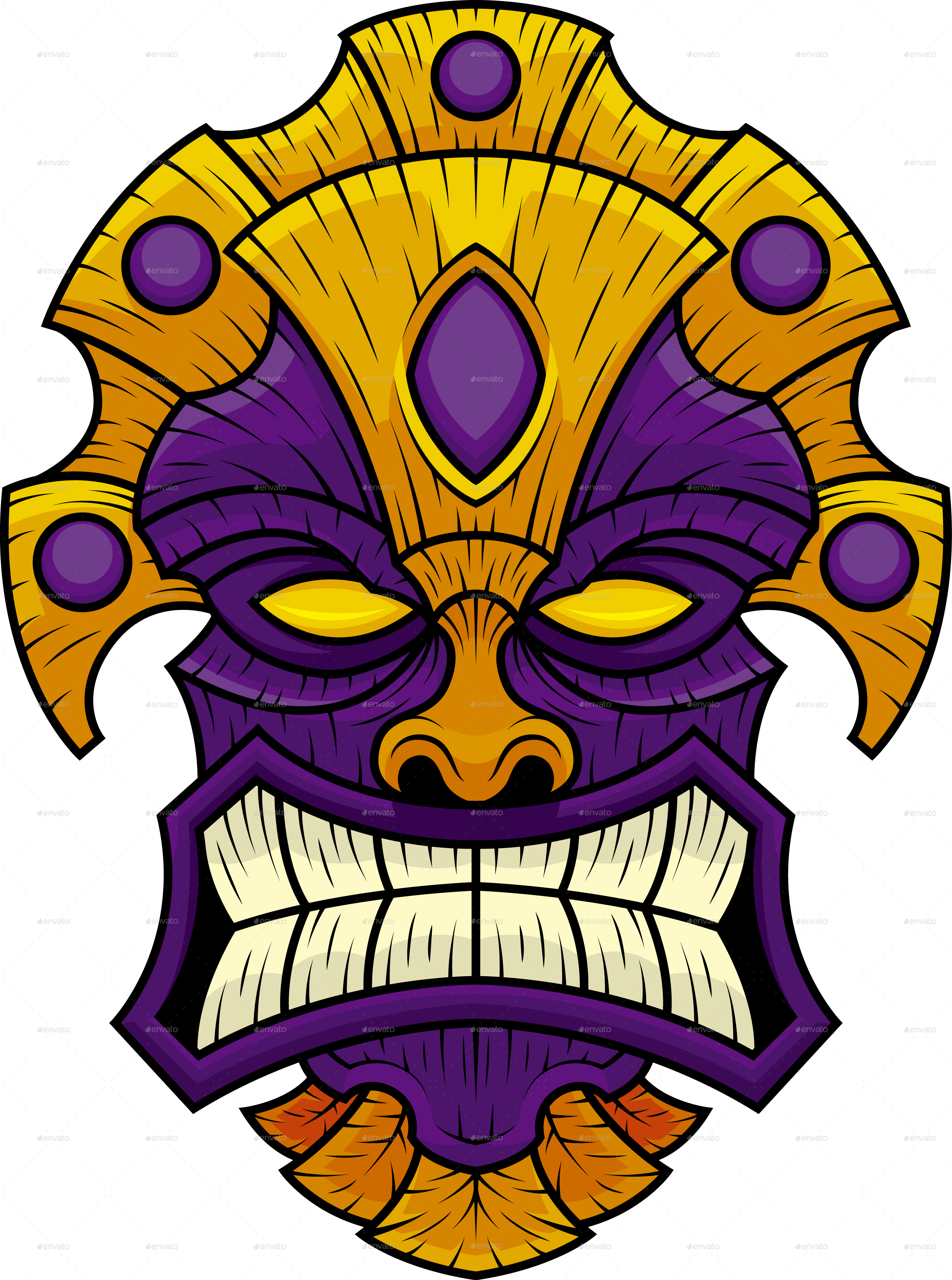 Tiki Mask 10 Tiki Mask 11 Clipart (2637x3543), Png Download