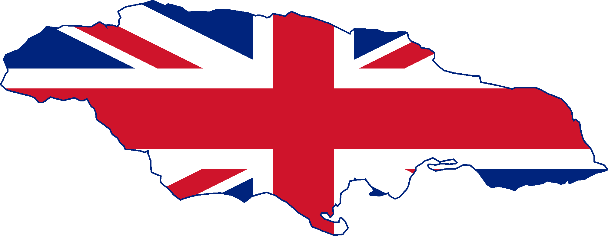 Flag Map Of British Jamaica Clipart (2007x782), Png Download