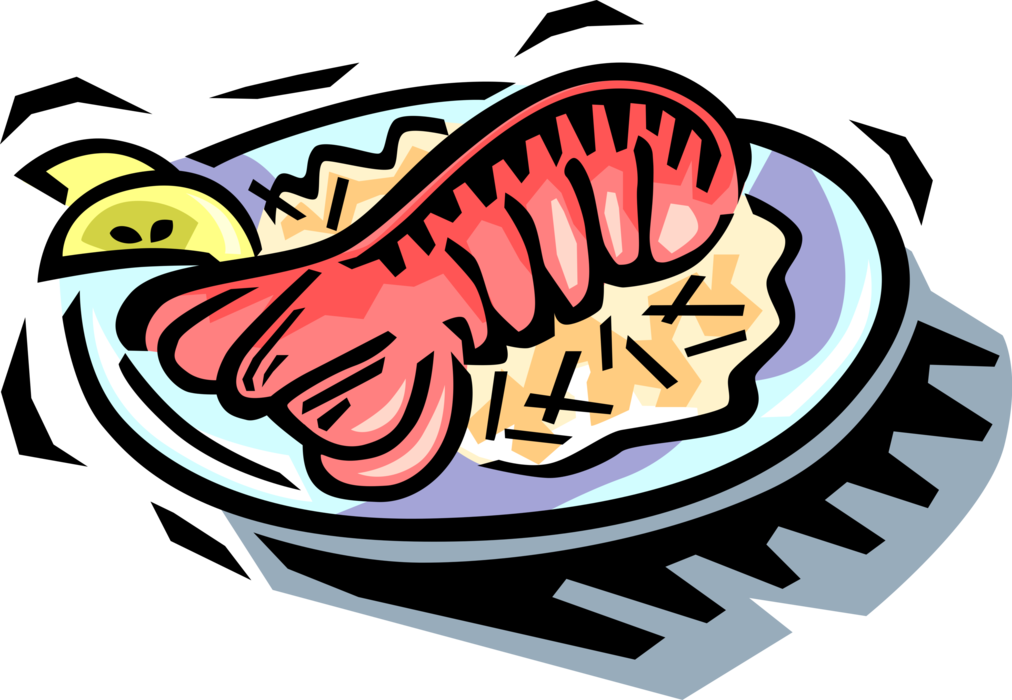 Vector Illustration Of Clawed Lobster Shellfish Marine Clipart (1012x700), Png Download