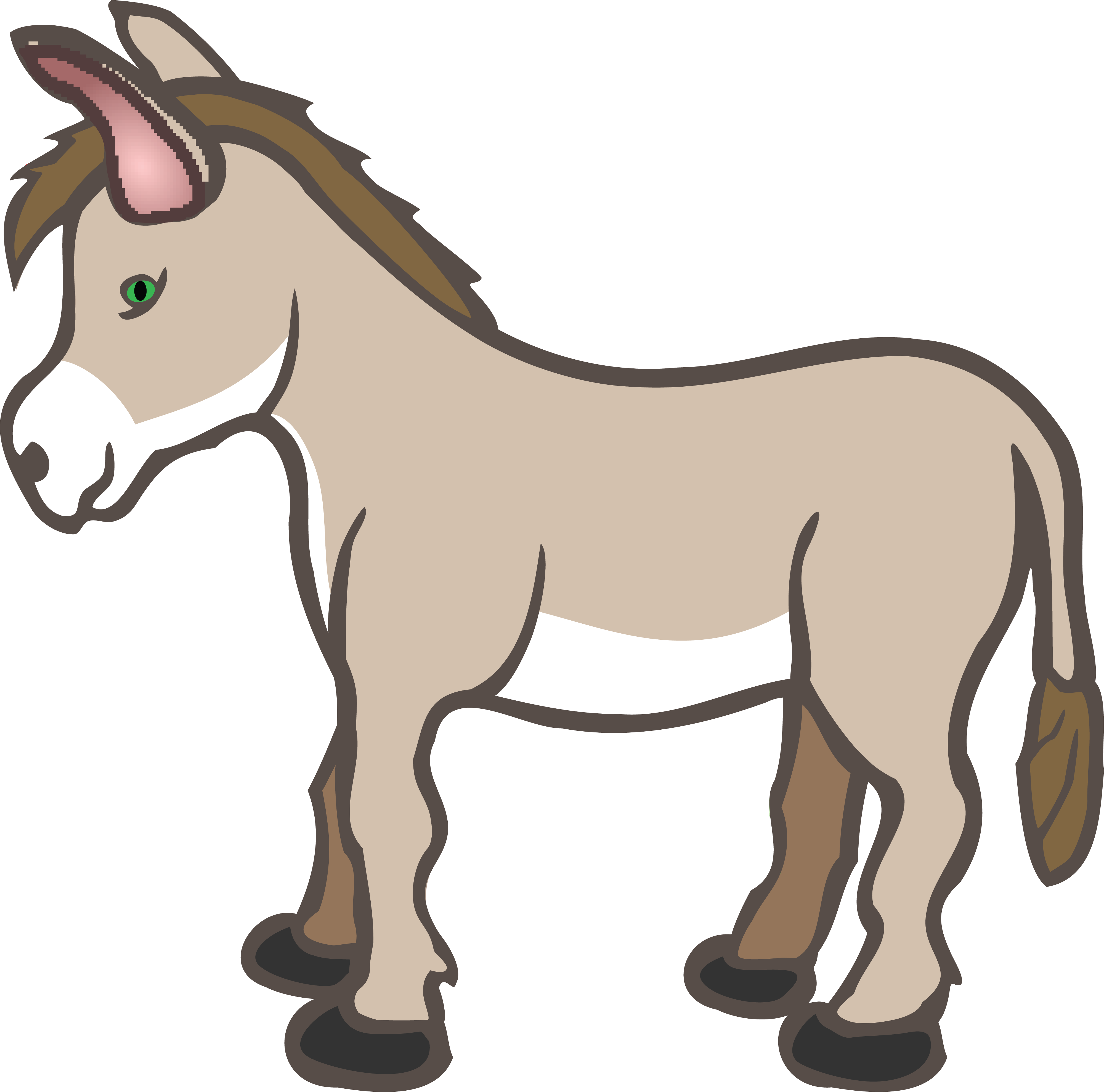 Download Free Printable Clipart And Coloring Pages - Clip Art Of Donkey - Png Download (4000x3957), Png Download