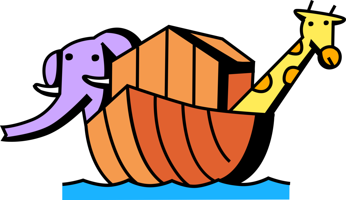 Noah's Ark Biblical Story With Animals - Clip Art - Png Download (1210x700), Png Download