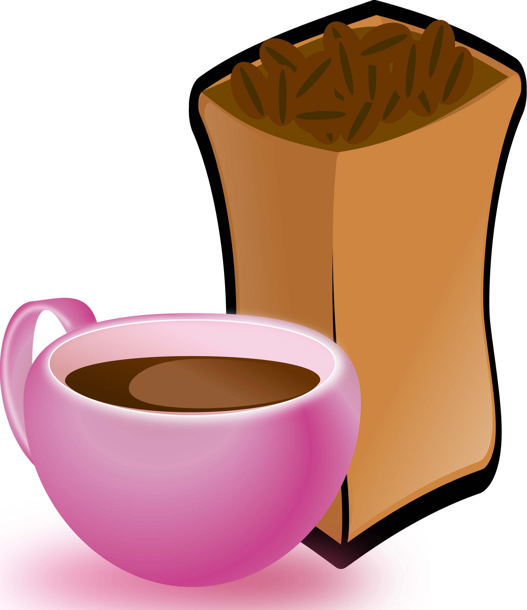 Cafe Coffee Bean Coffee Cup Jamaican Blue Mountain - Coffee Beans Clip Art - Png Download (648x750), Png Download