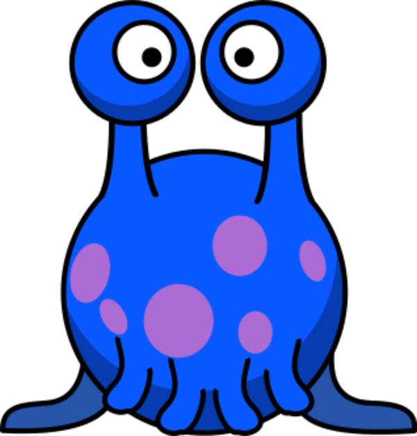 Blue Alien Flying Ufo Clipart - Silly Alien Clip Art - Png Download (600x628), Png Download