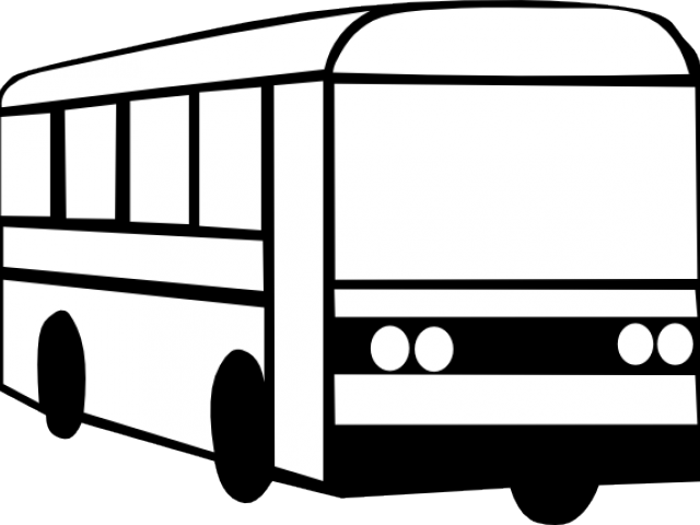 Bus Clipart Beach - Bus Clipart Images Black And White - Png Download (640x480), Png Download