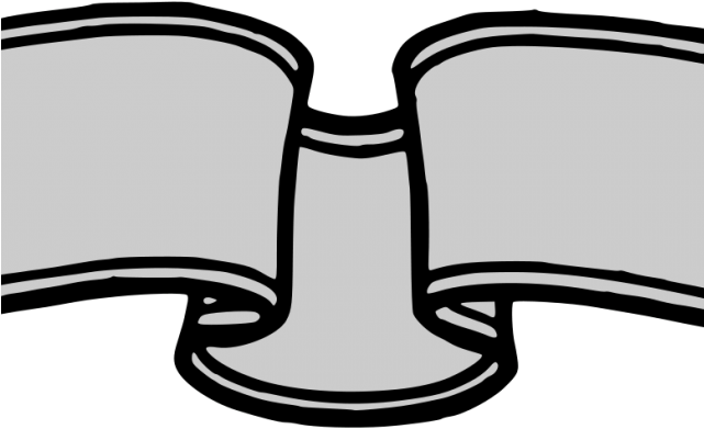 Victorian Clipart Scroll - Ribbon Banner Clip Art Black And White - Png Download (640x480), Png Download