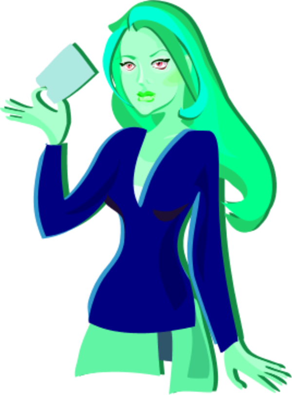 Woman Holding A Card - Clip Art - Png Download (600x813), Png Download