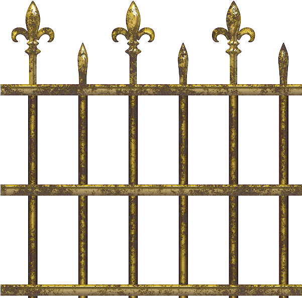 Fence - Old Metal Fence Png Clipart (600x600), Png Download