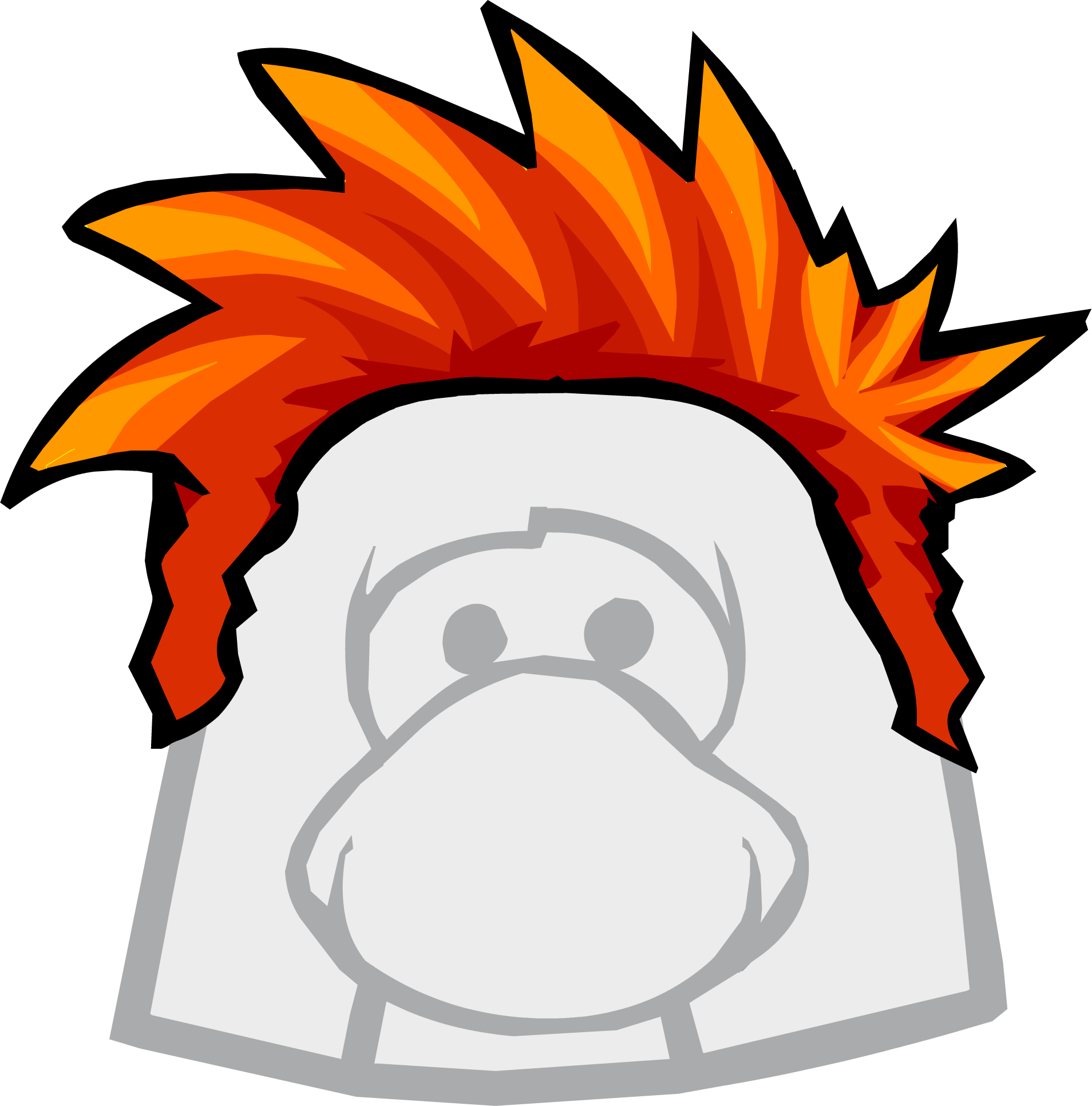 Red Hair Clipart Club Penguin - Club Penguin The Right - Png Download (1908x1932), Png Download