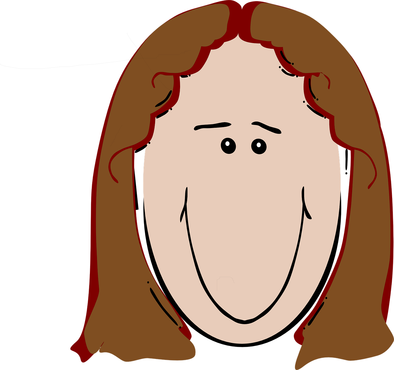 Brown Woman Hair Picture Clipart - Cartoon Clip Woman Face With Brown Hair - Png Download (767x720), Png Download