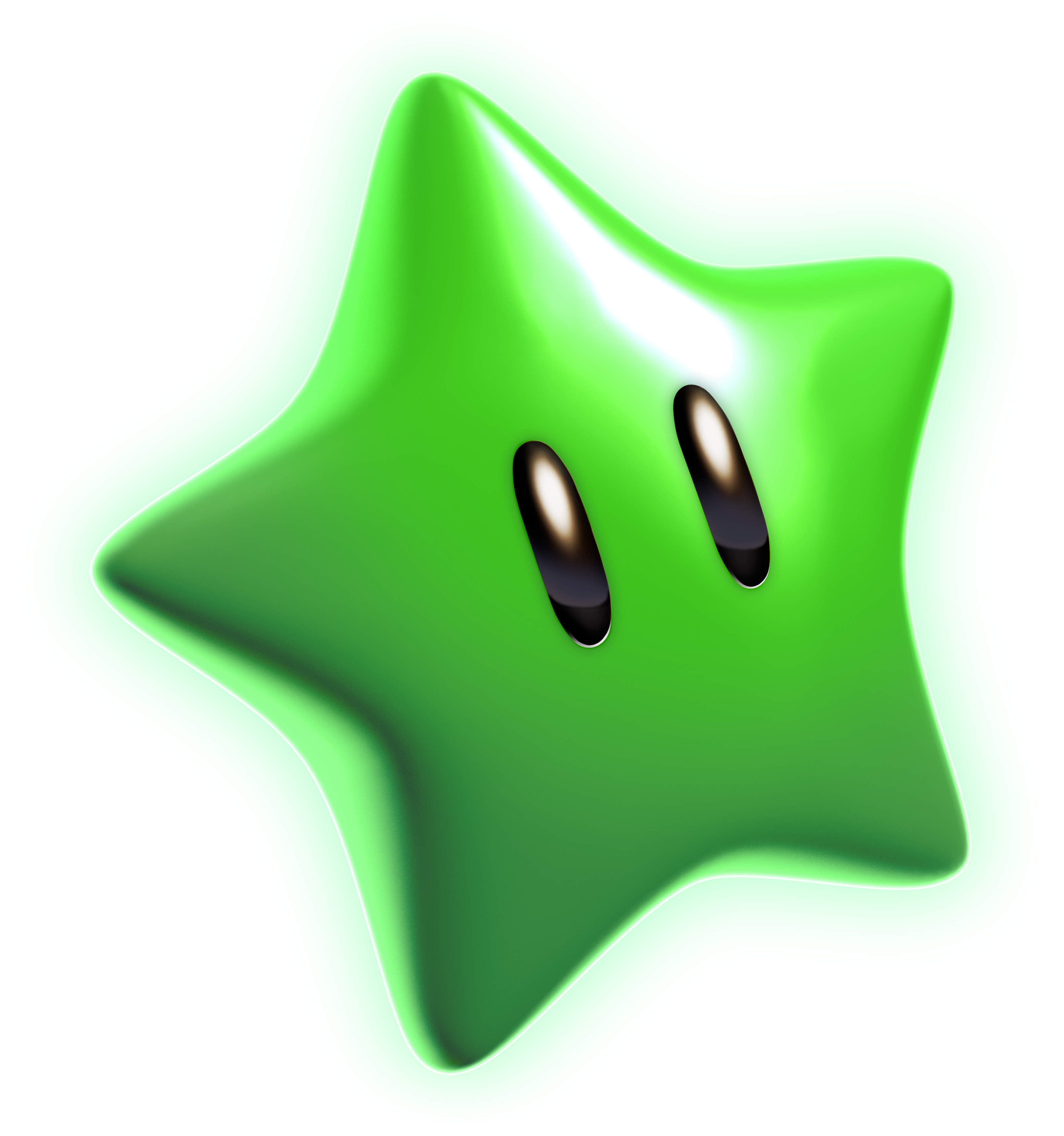 3d Clipart Hotel - Super Mario Green Star - Png Download (3278x3500), Png Download