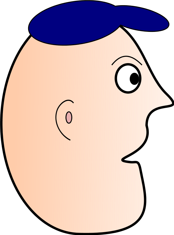 Cartoon Man Face Profile Wearing Cap - Clip Art - Png Download (600x811), Png Download