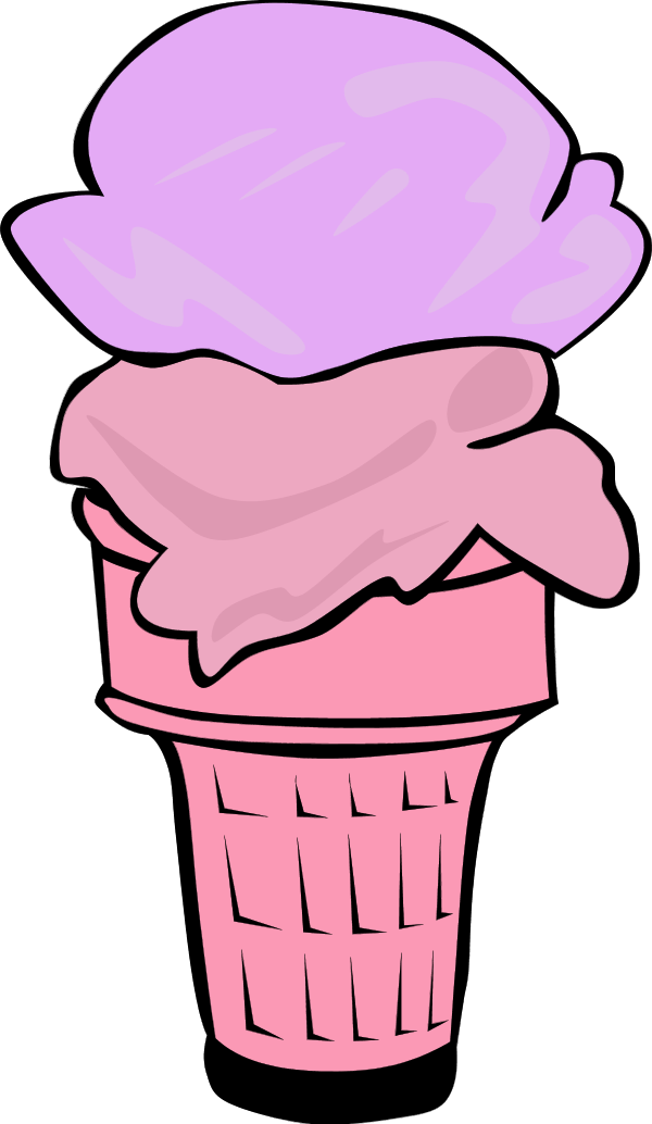 Cotton Candy Clipart - Clip Art Pink Ice Cream Cone - Png Download (600x1034), Png Download