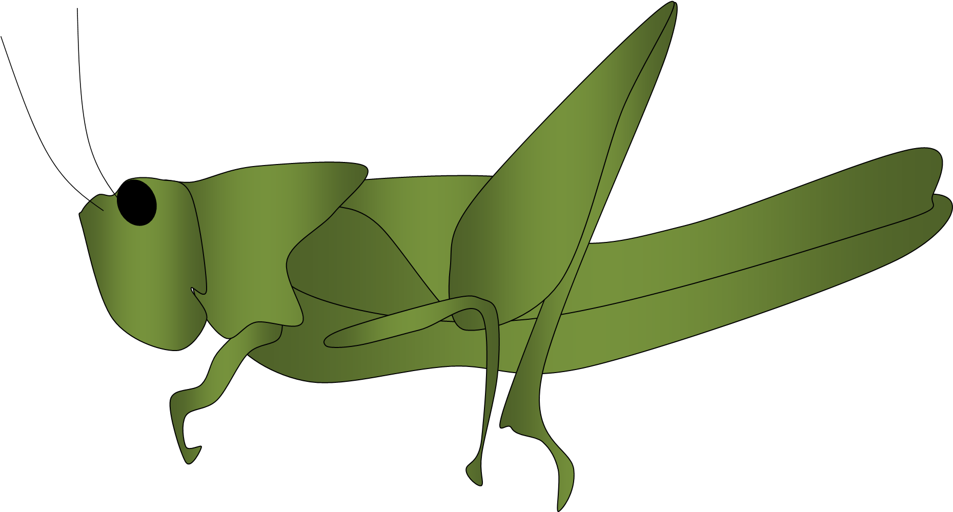 Grasshopper Clipart 4 - Belalang Clipart - Png Download (1860x1006), Png Download
