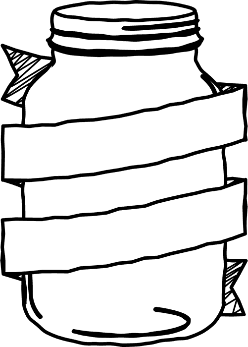 Mason Jar With Banner Stamps Wedding Stamptopia - Transparent Background Mason Jar Clip Art - Png Download (501x700), Png Download