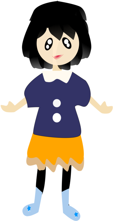 Girl Anime Cartoon Boy Child - Cartoon Clipart (530x750), Png Download