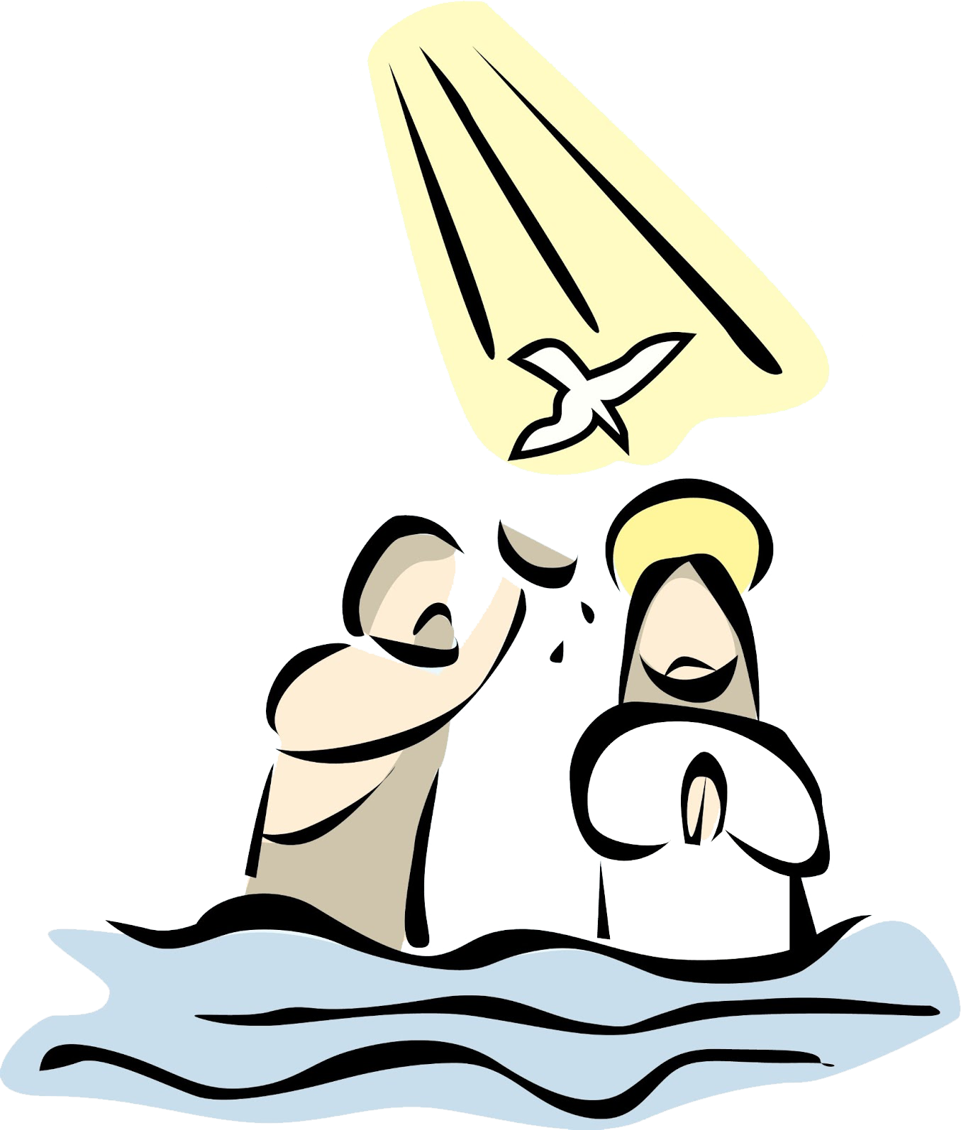 Download Jesus Clipart Baptism Jesus Being Baptised Cartoon Png