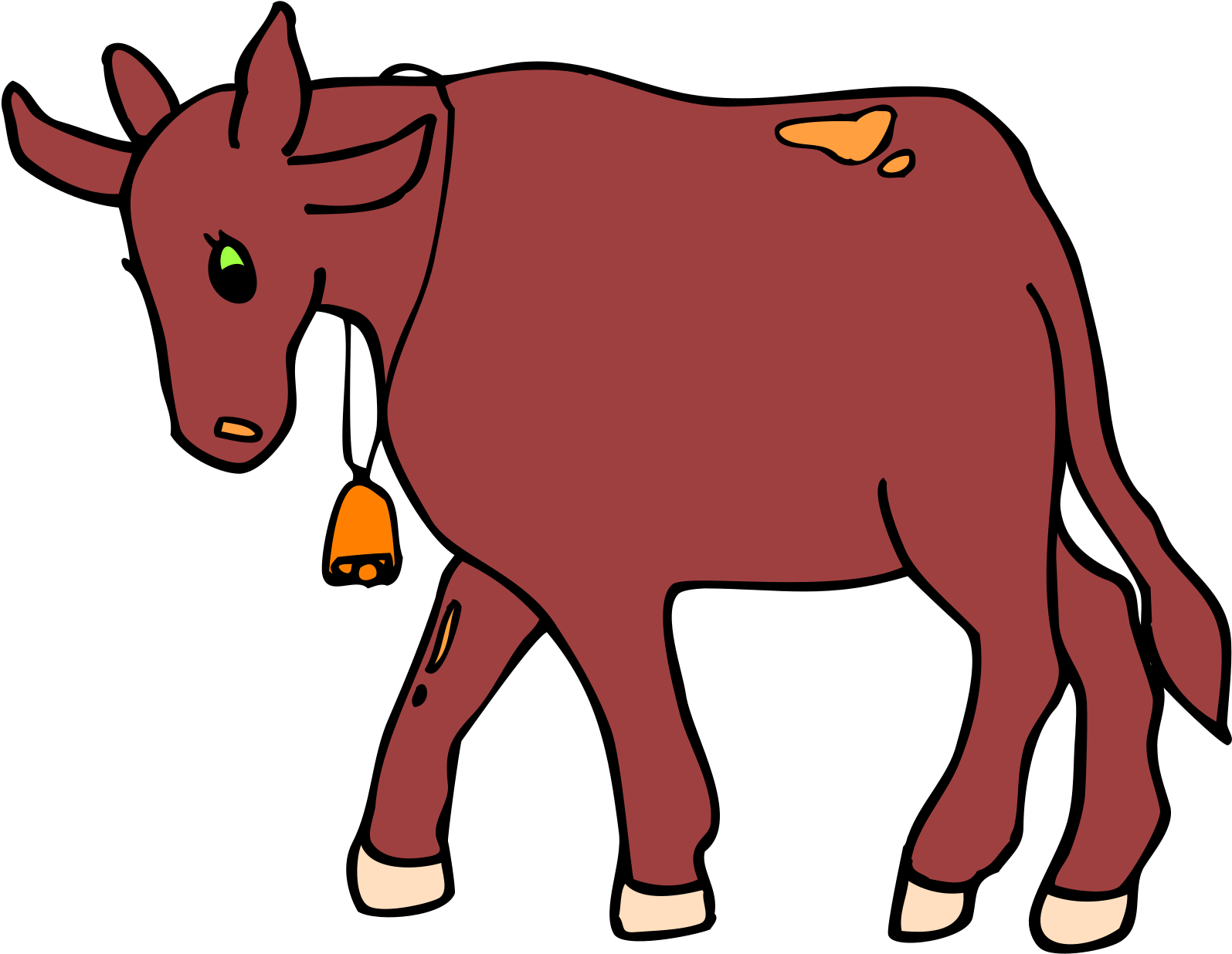 Red Cow Cliparts - Cow Red Cartoon - Png Download (929x720), Png Download