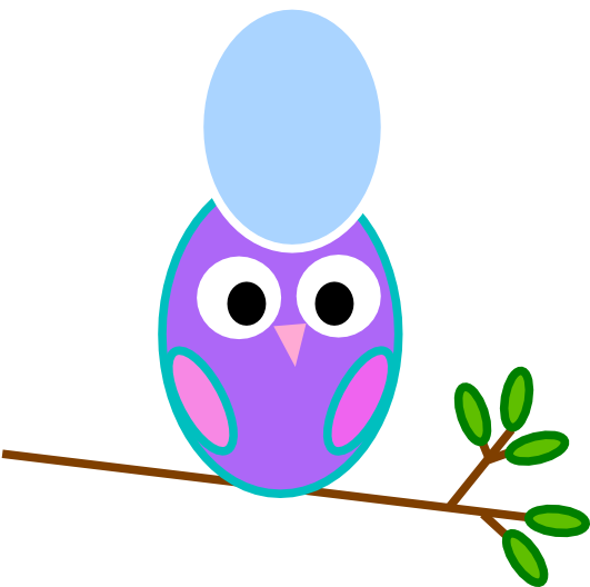 Purple Owl Blue Egg Svg Clip Arts 600 X 527 Px - Png Download (600x527), Png Download