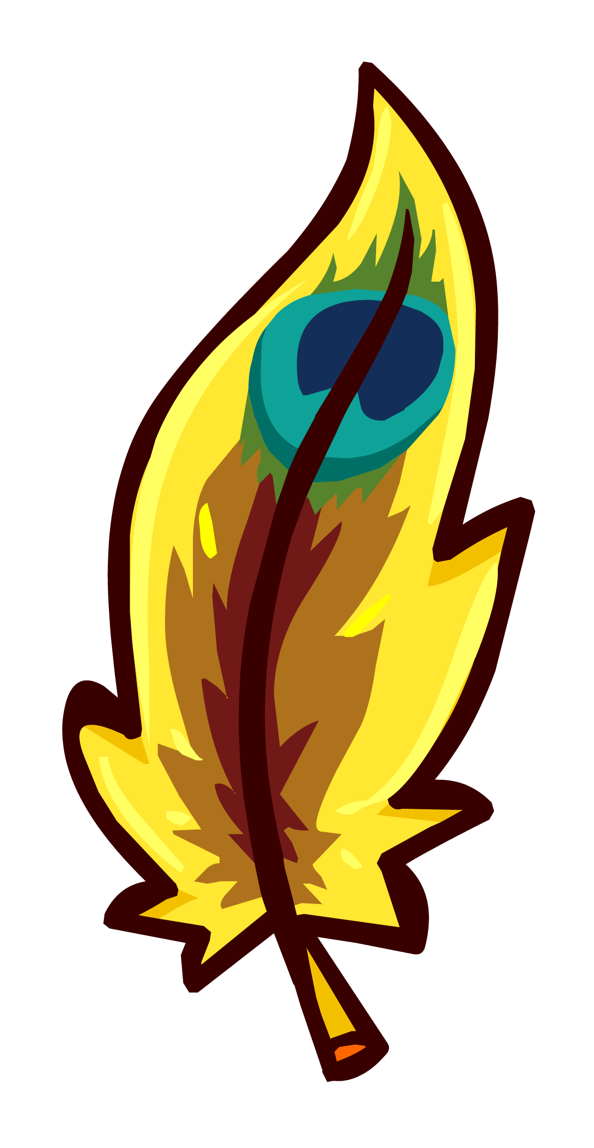 Tropical Feather - Feather Club Penguin Clipart (1167x2254), Png Download