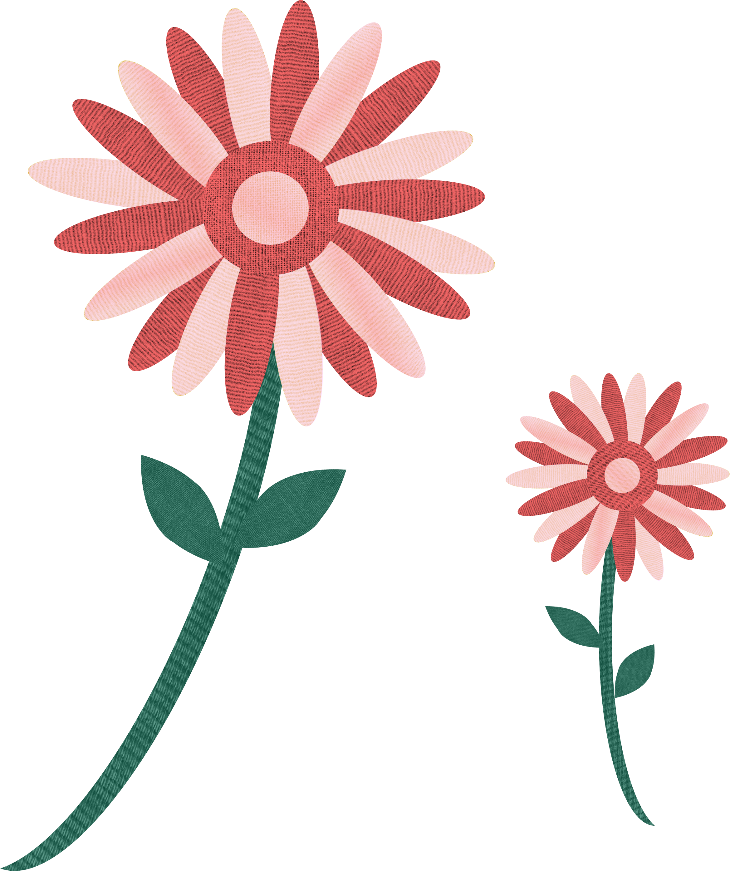 Fabric Flowers Pink Red Gradient 877468 Clipart (2339x2790), Png Download