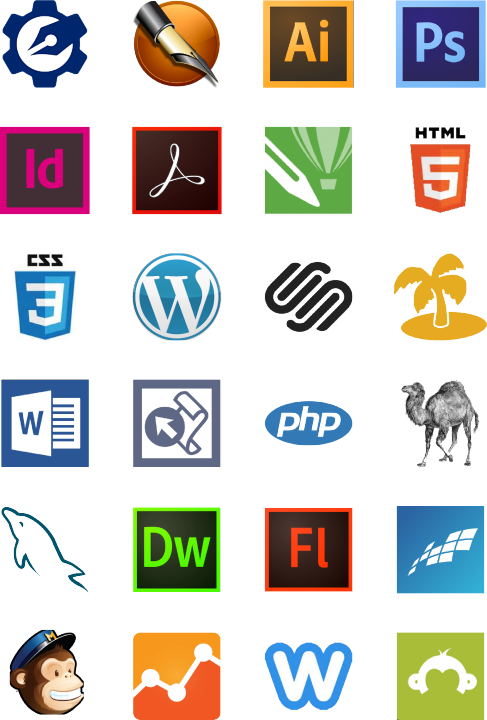 Studio B Uses Canvas, Illustrator, Photoshop, Indesign, Clipart (487x720), Png Download