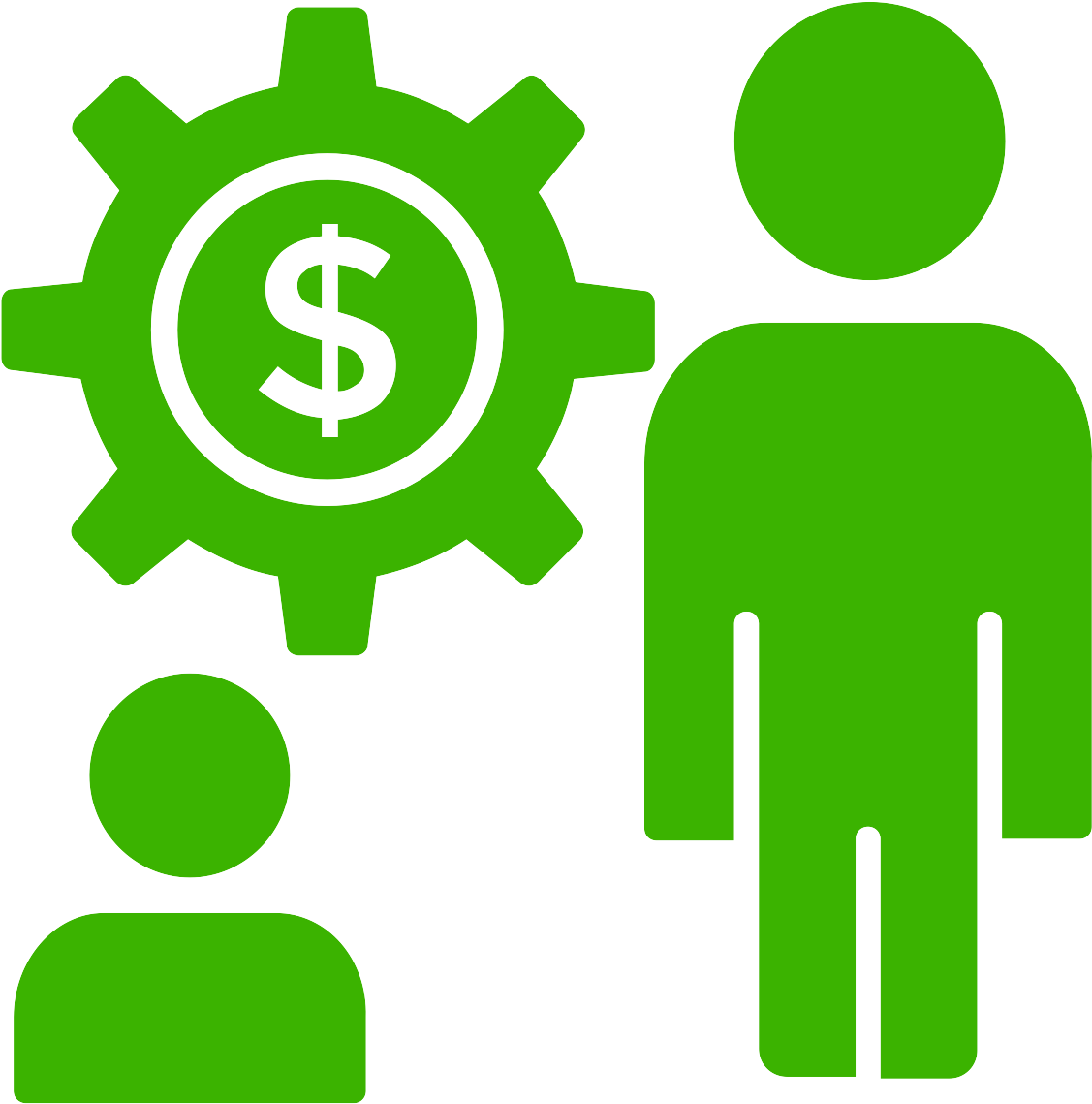 Simple Drawing Of A Person Next To A Dollar Sign, With Clipart (1200x1200), Png Download