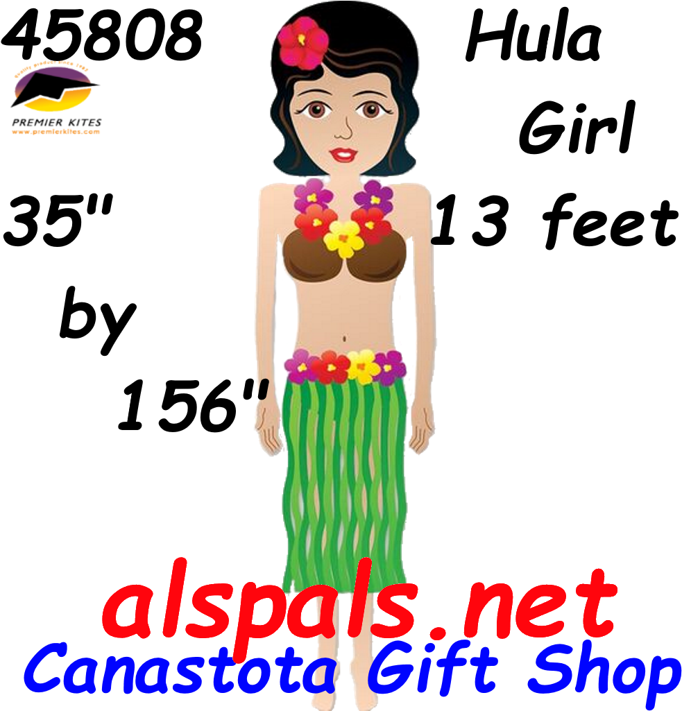 45808 Hula Girl 13" Clipart (1024x1024), Png Download