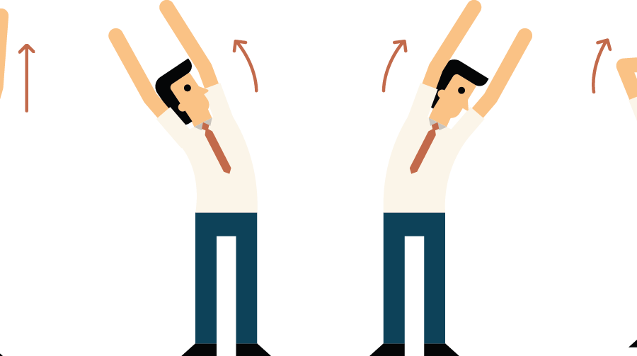 Stretching Clipart Arm Stretches - Png Download (900x503), Png Download