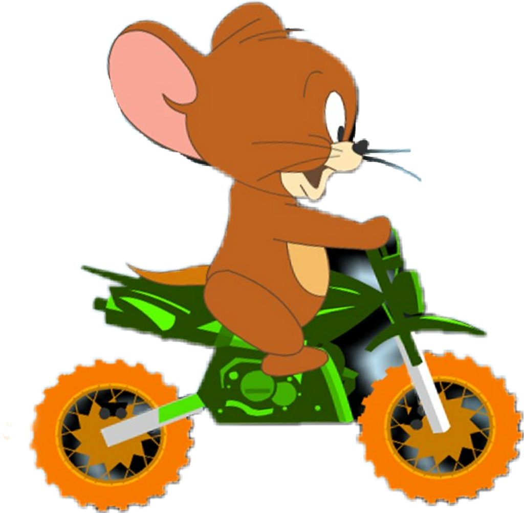 Scmotorcycle Motorcycle Jerry Tomandjerry Cute Mouse Clipart (1024x1002), Png Download