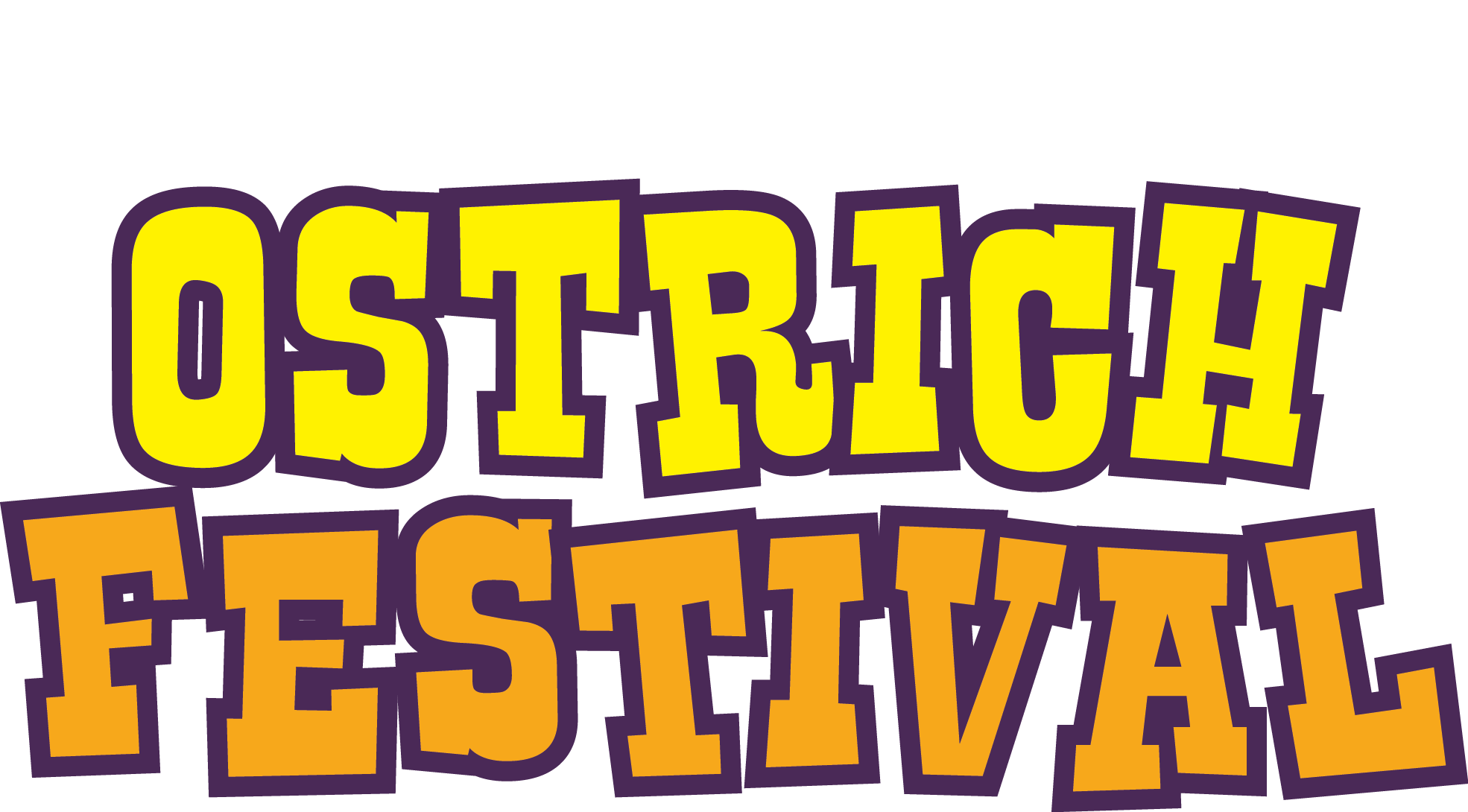 Ostrichfestival Logo 2017 V2 White Clipart (1970x1090), Png Download