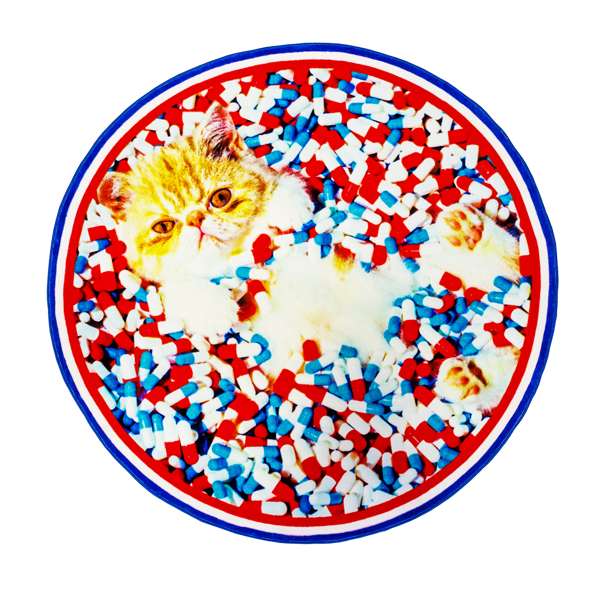 Round Rug Cat-0 Clipart (1200x1200), Png Download
