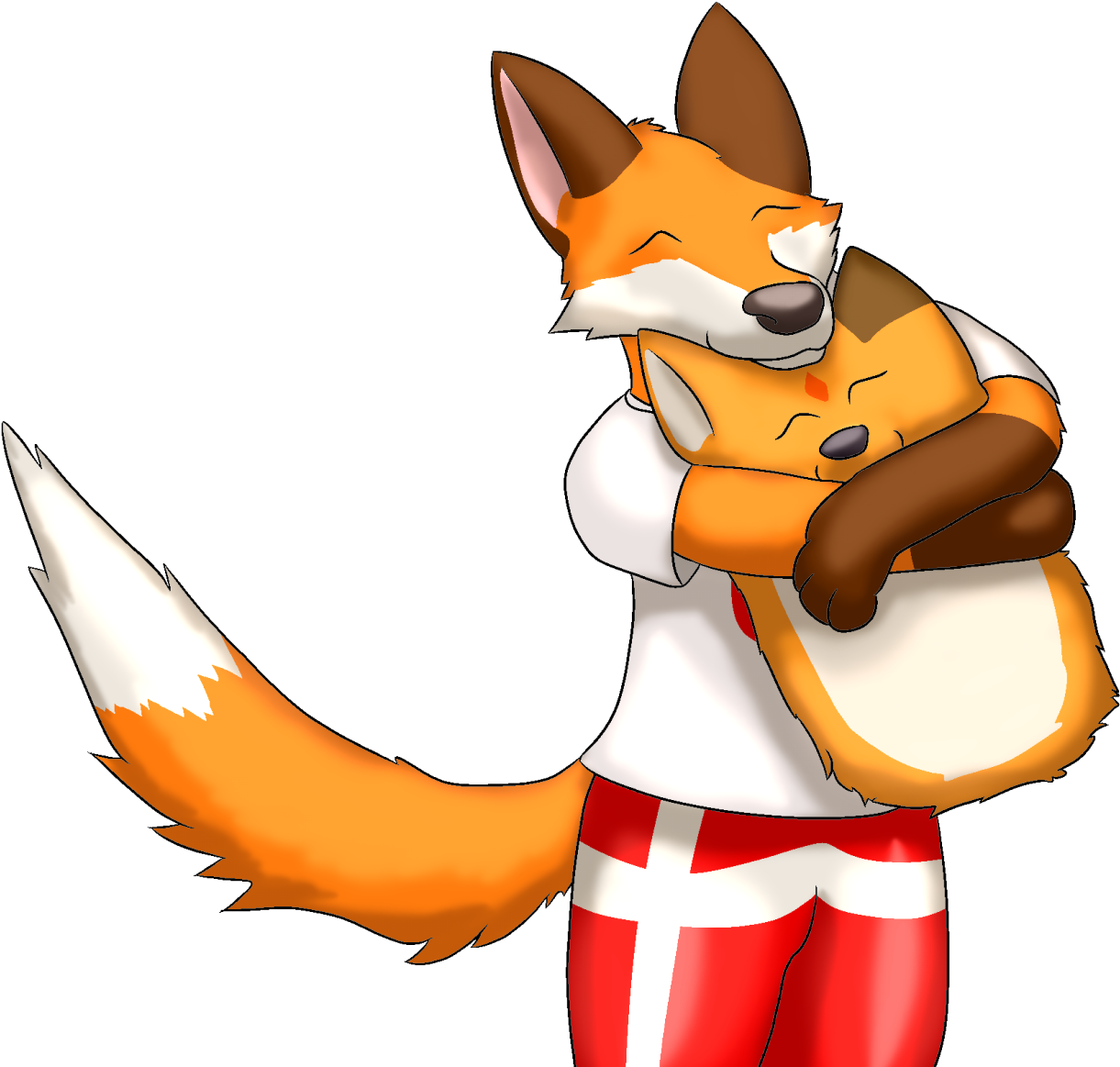 More Pillow Fox Hugs Clipart (1280x1200), Png Download