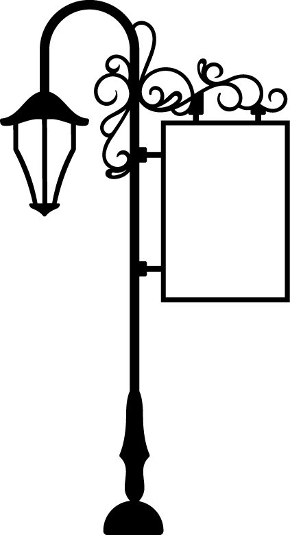 Street Light Black And White Clipart (423x779), Png Download