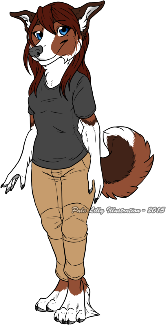 Australian Shepherd Clipart Anthro - Png Download (669x1193), Png Download