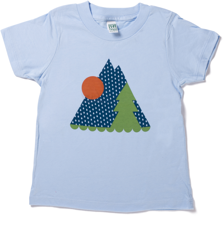 Rainy Mountain Kids Tee Clipart (1200x1200), Png Download