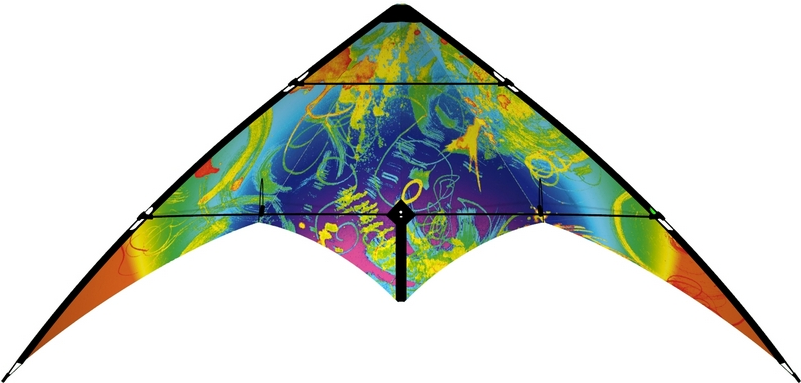 Hq Bebop Crazy Colors Dual Line Stunt Kite Clipart (800x800), Png Download