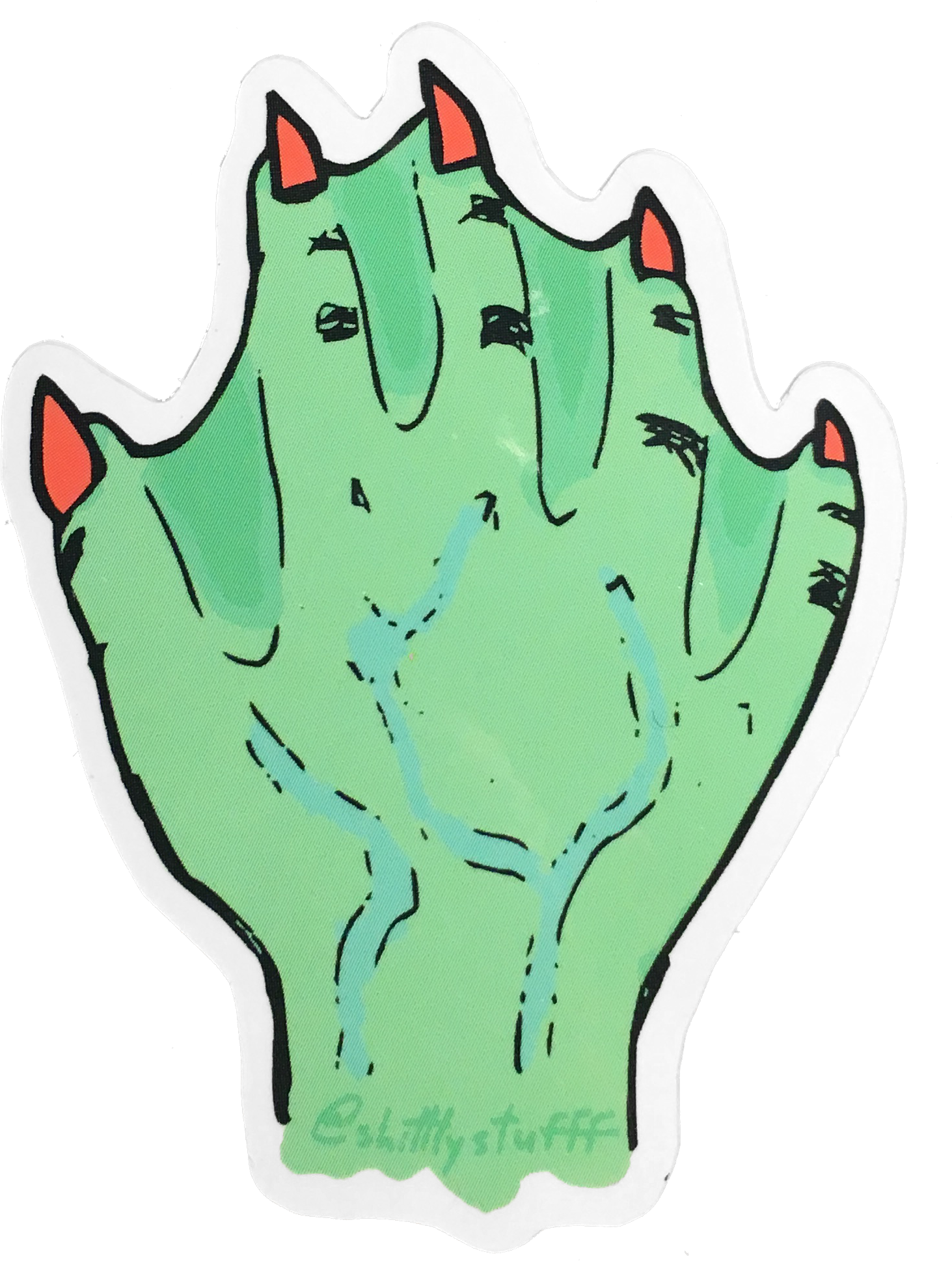 Webbed Hand Sticker By Shittty Stufff Clipart (3024x3024), Png Download