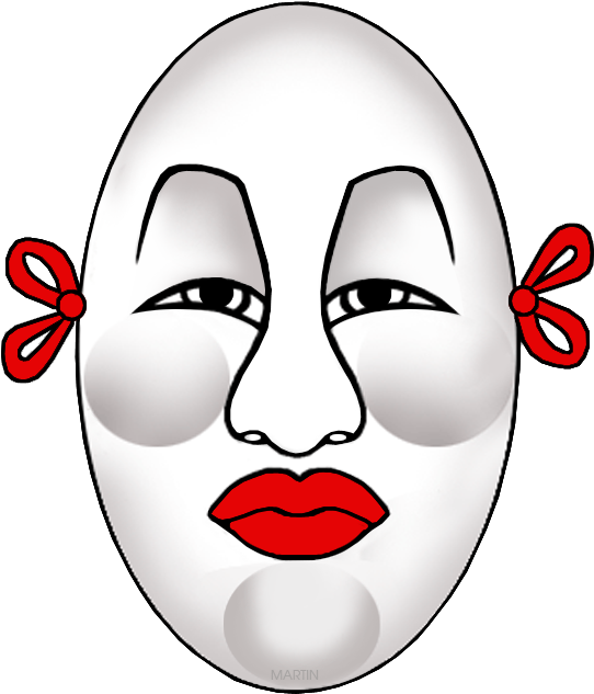 Noh Mask Clipart (597x648), Png Download