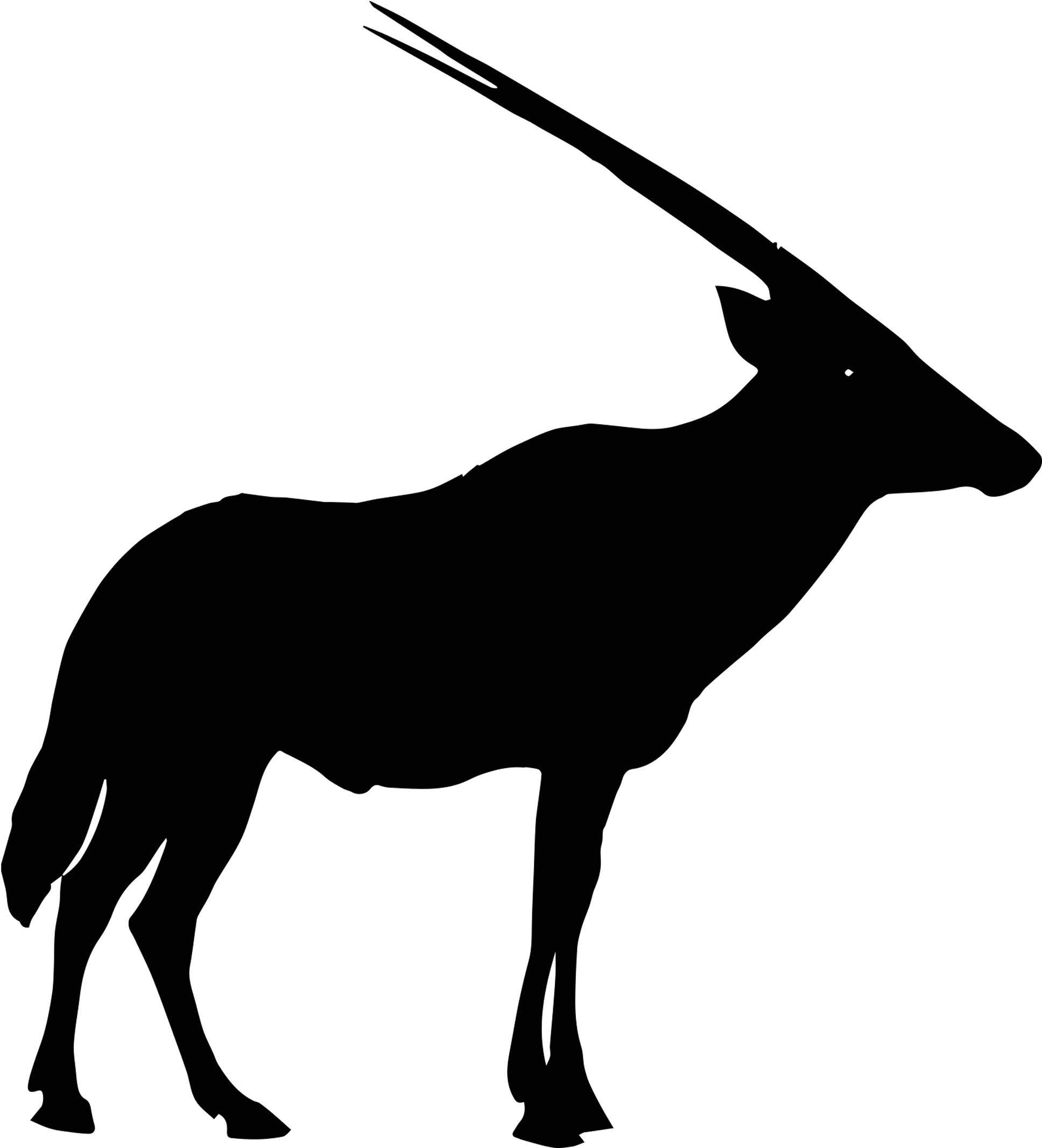 0131 Antelope Silhouettesa Free Vintage Clip Art - Png Download - Full