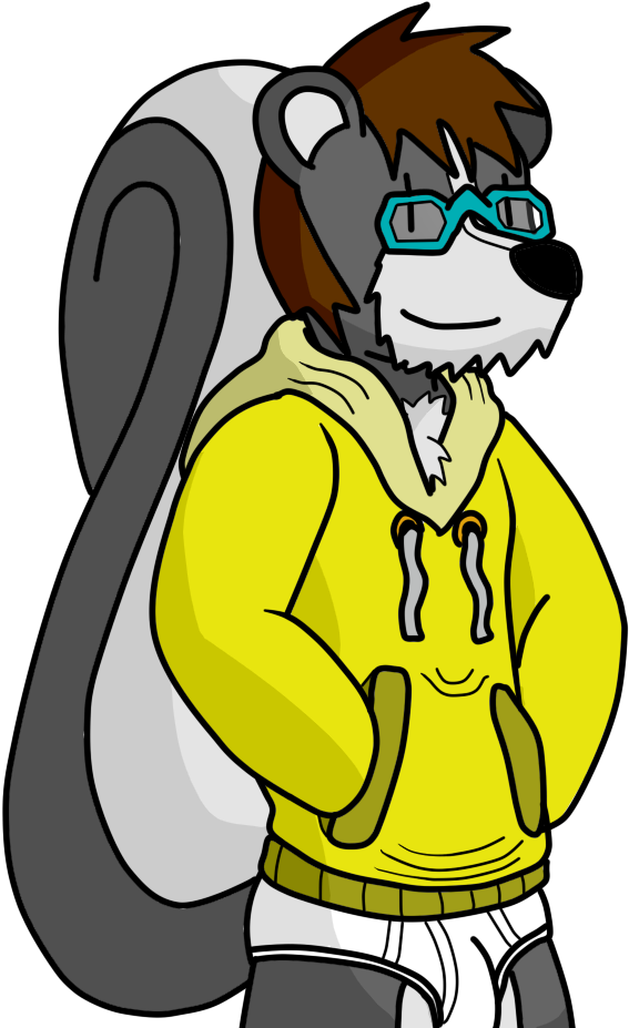 Skunk Fursona Doodle Redesigned Clipart (567x927), Png Download
