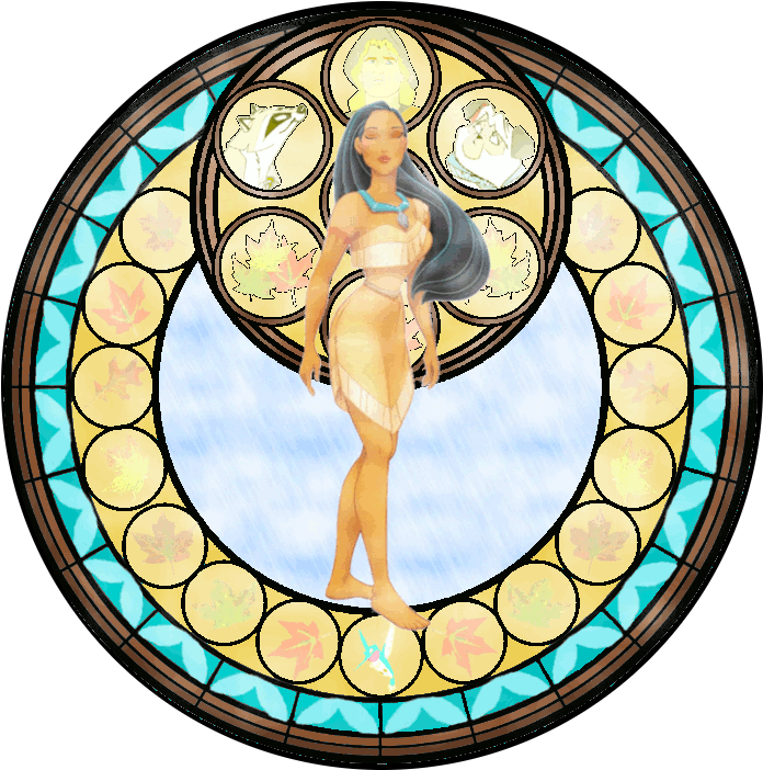 Disney Princess Images Pocahontas Stained Glass Hd Clipart (730x729), Png Download