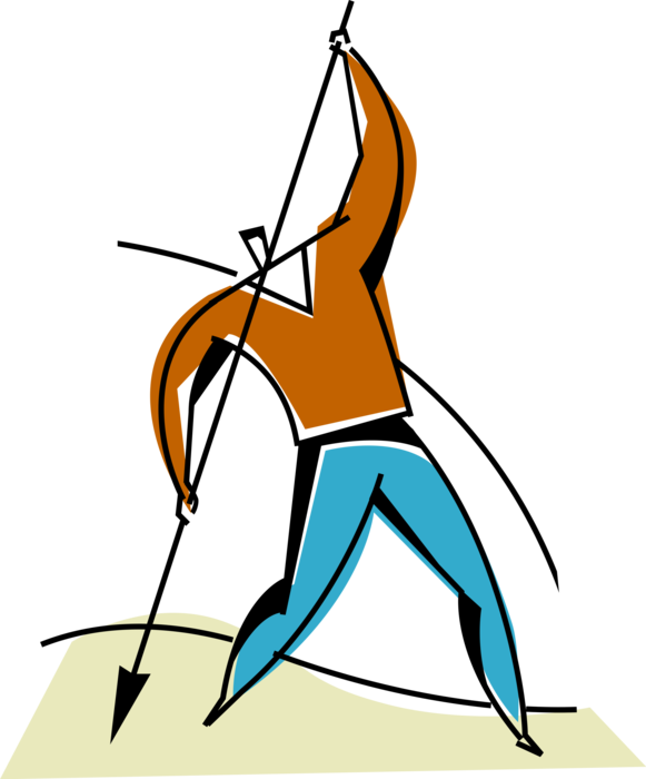 Vector Illustration Of Businessman Spear Fishing With Clipart (581x700), Png Download