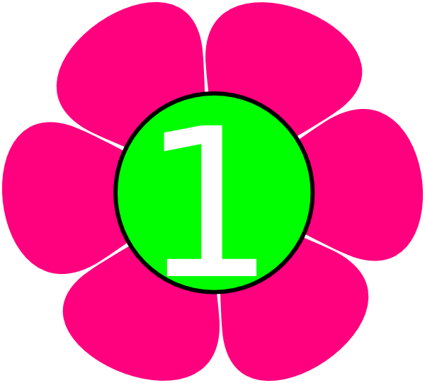 1 Pink Green Flower Clip Art At Clker - Png Download (600x541), Png Download