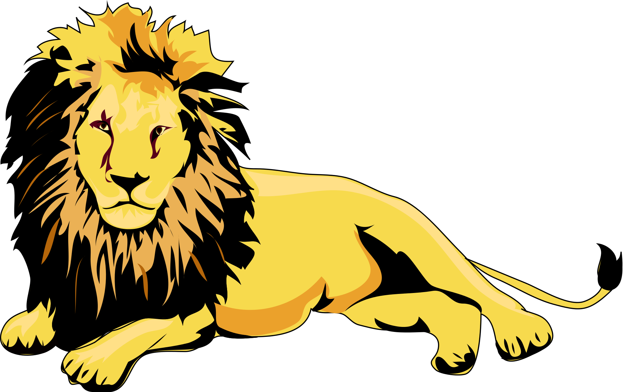 Lion Mane Tail Clipart (2000x1259), Png Download