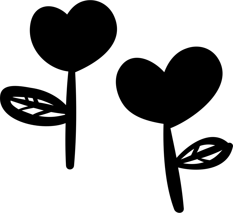Two Heart-shaped Flowers Comments Clipart (980x896), Png Download