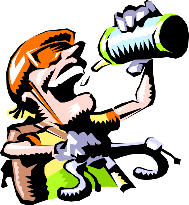 Vector Illustration Of Mountain Bike Bicycle Rider Clipart (647x700), Png Download