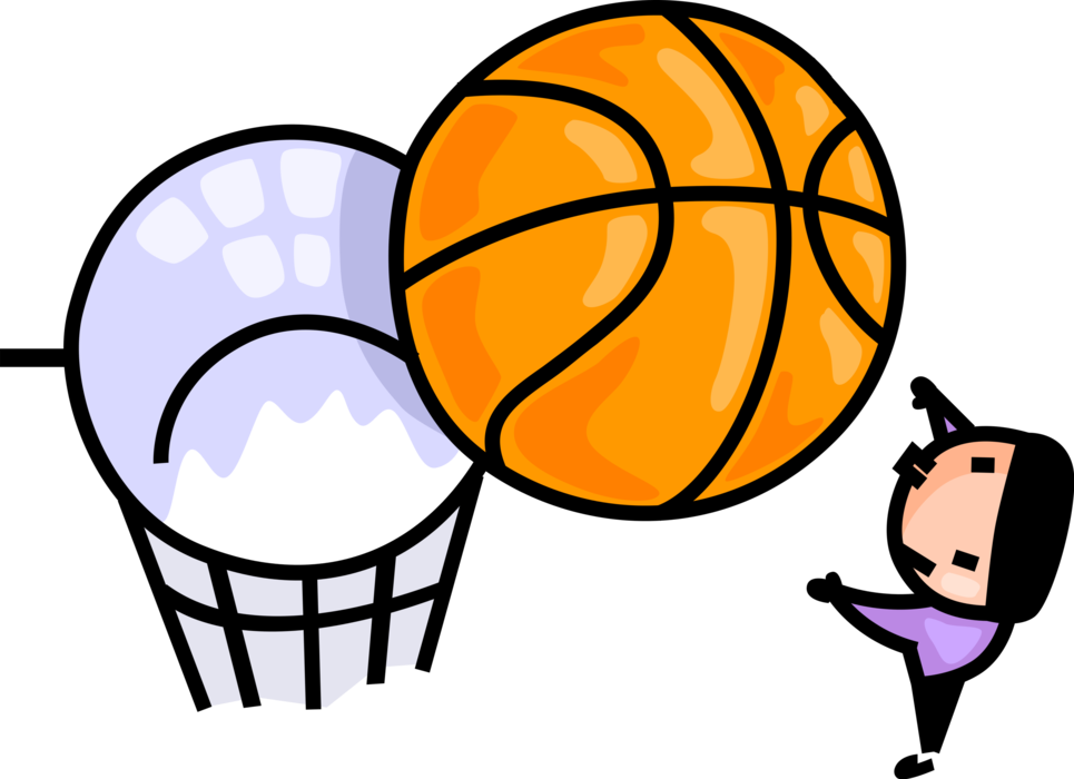 Vector Illustration Of Sport Of Basketball Game Player Clipart (965x700), Png Download