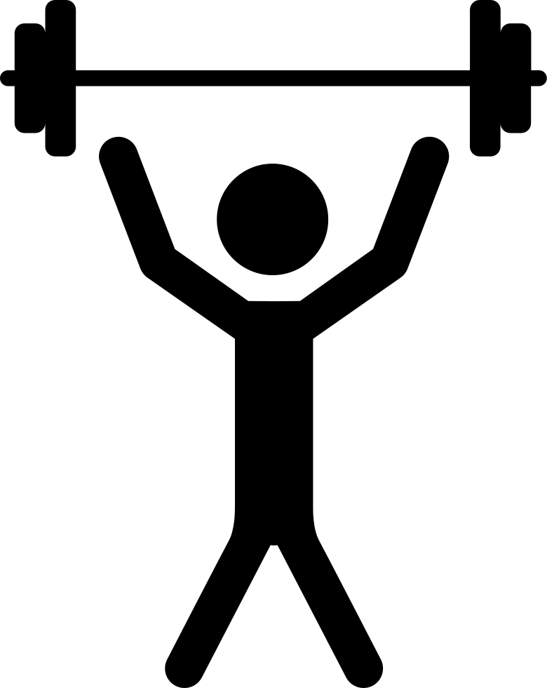 Man With Raised Arms Lifting Dumbbells Weight Comments Clipart (780x980), Png Download